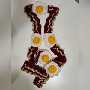 Bacon and eggs crochet scarf